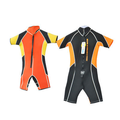 Kids’ Shorty Wetsuit 2/2mm Neoprene Short Sleeve Spring Suit Front/Back Zip Options Junior Surfing Snorkeling Swim Training SUP