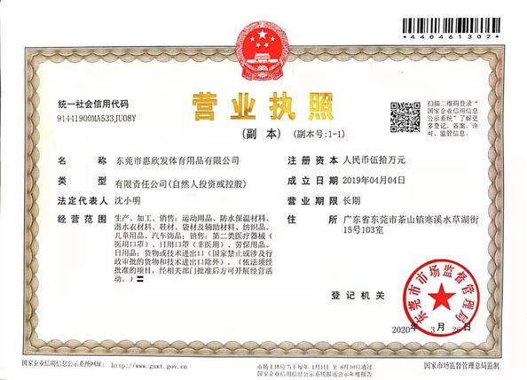 চীন Dongguan Huixinfa Sports Goods Co., Ltd সার্টিফিকেশন